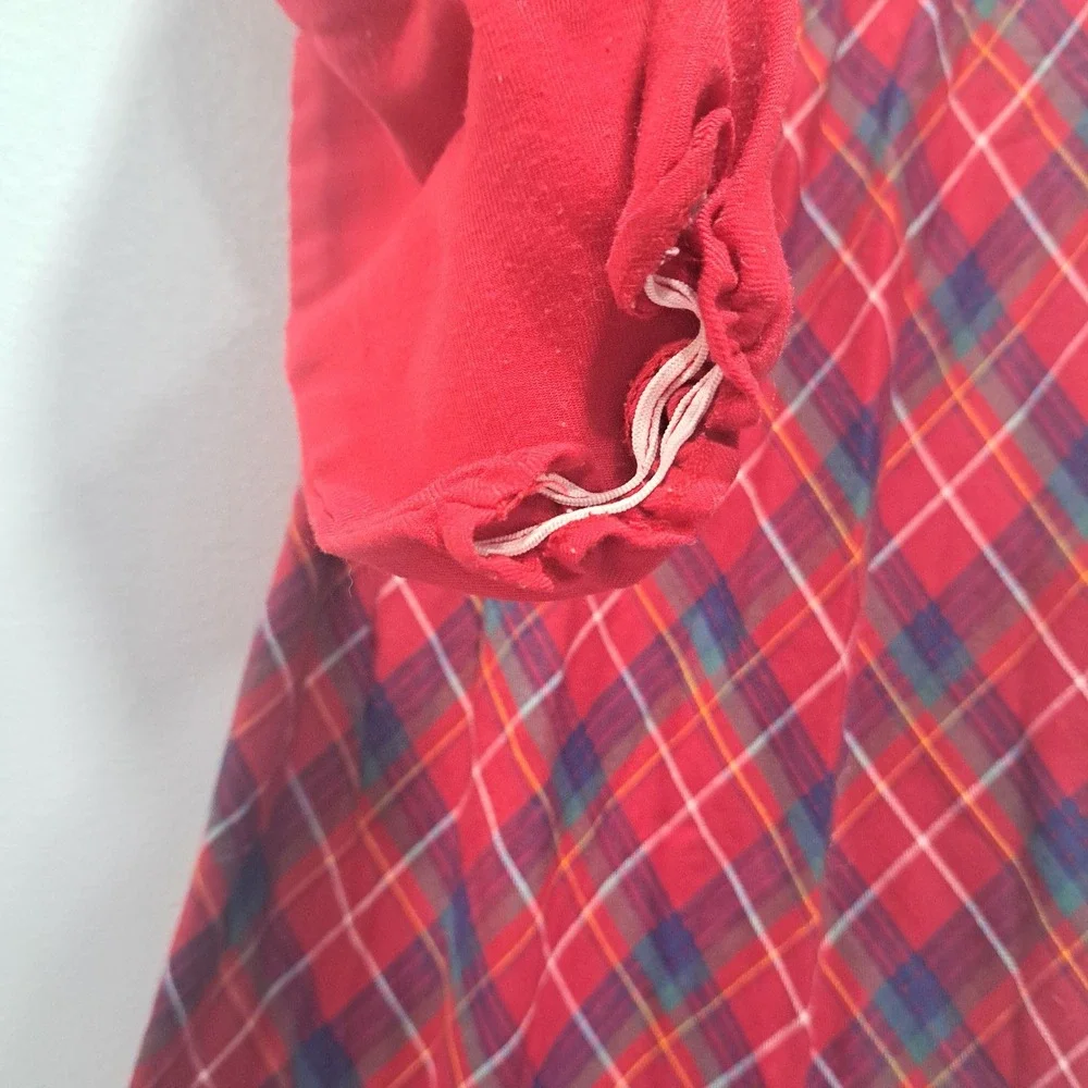 Disney Store Girls Red Plaid‎ Mickey Minnie Christmas Nightgown 7/8 Holiday Cozy